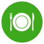 icone-de-restaurant-avec-couverts-et-assiette Icône de restaurant conviviale illustrant des couverts et une assiette, symbolisant l'expérience culinaire.