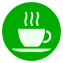picto-thematique-snack-bar Pictogramme d'une tasse fumante sur une soucoupe, indiquant l'espace snack et boissons chaudes du camping en Corse-du-Sud.