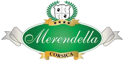 logo-camping-merendella Logo officiel du Camping Merendella, 4 étoiles, en Corse, avec un écusson, des têtes de Maure et des branches de myrte.